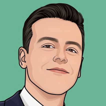 Tom Ups headshot in cartoon form